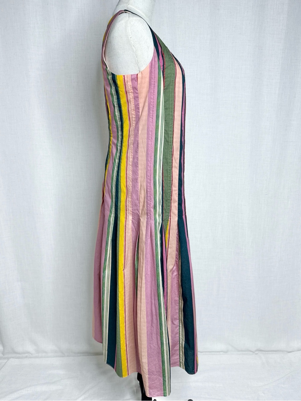 Akris Punto Mauve Deck Chair Stripe Cotton Midi Dress Multicolor Size US 12 - Picture 10 of 16